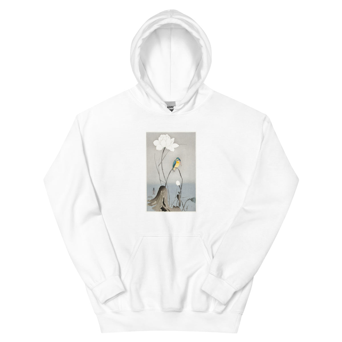 White Hoodie Kingfisher With Lotus Flower - Ohara Koson 1900 Essential