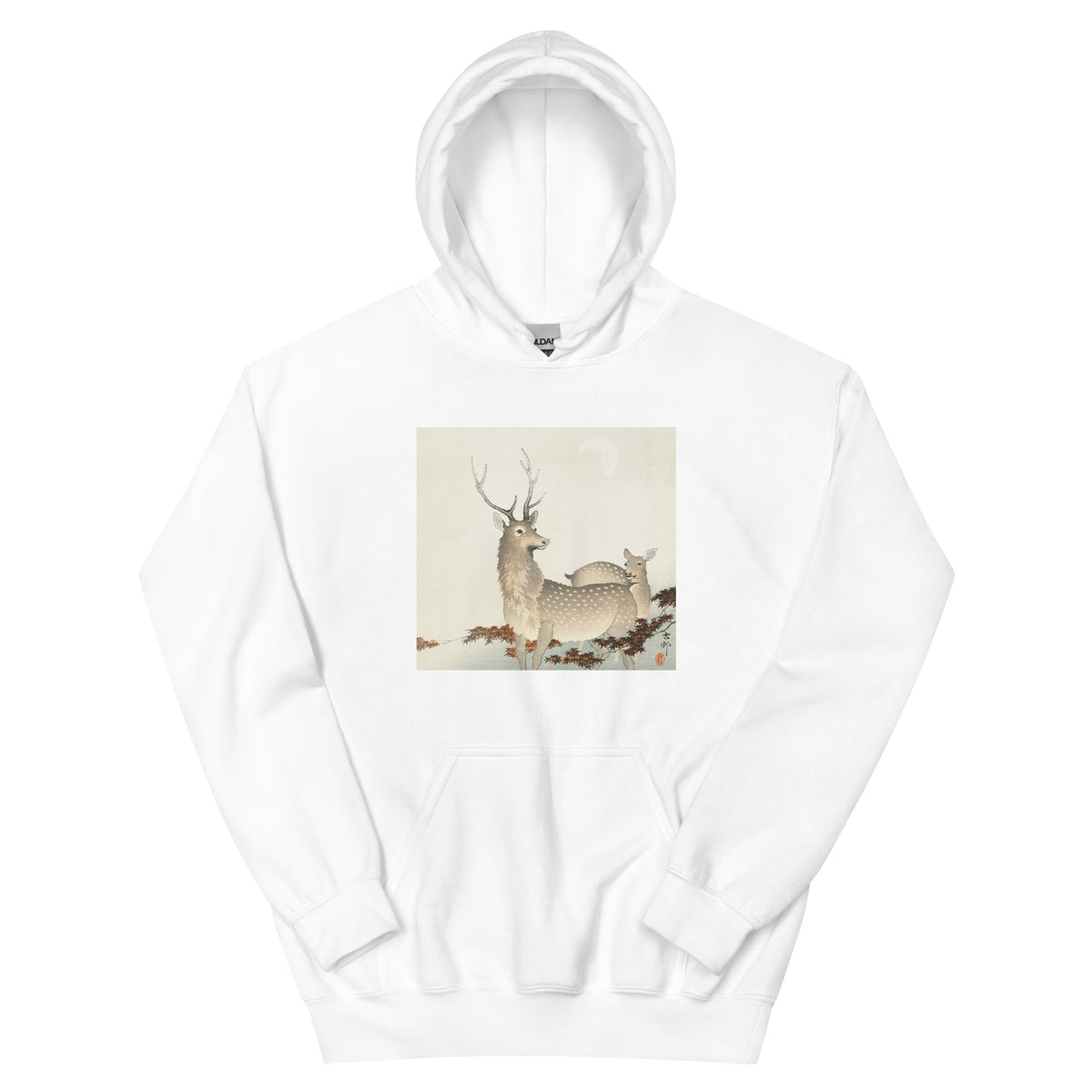 White Hoodie Couple Of Deers - Ohara Koson 1900 Essential