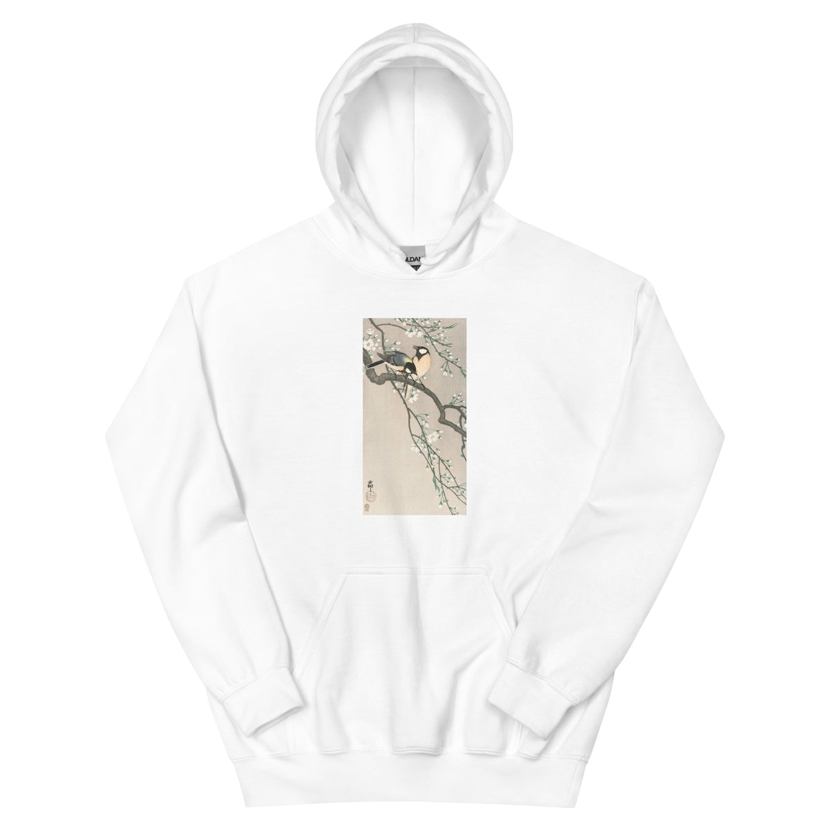 White Hoodie Tits On Cherry Branch Essential