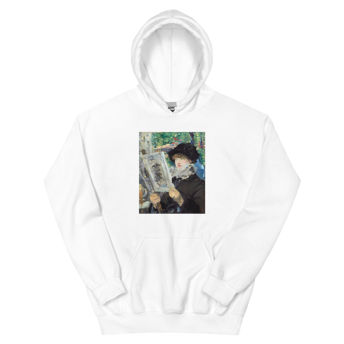 White Hoodie Woman Reading Painting In High Resolution Essential