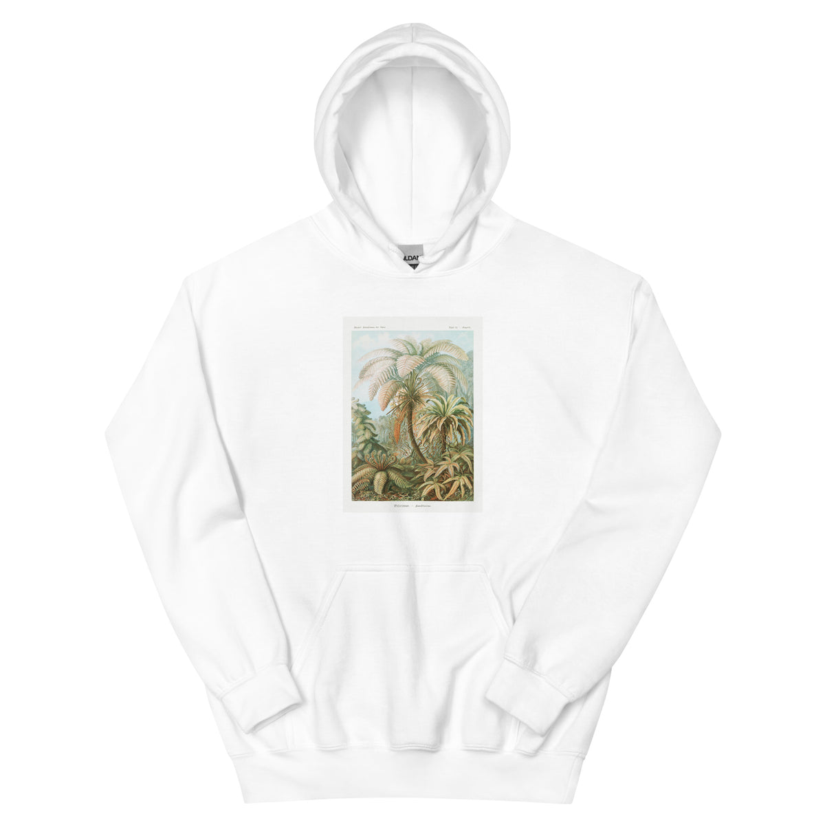 White Hoodie Filicinae Laubfarne Essential