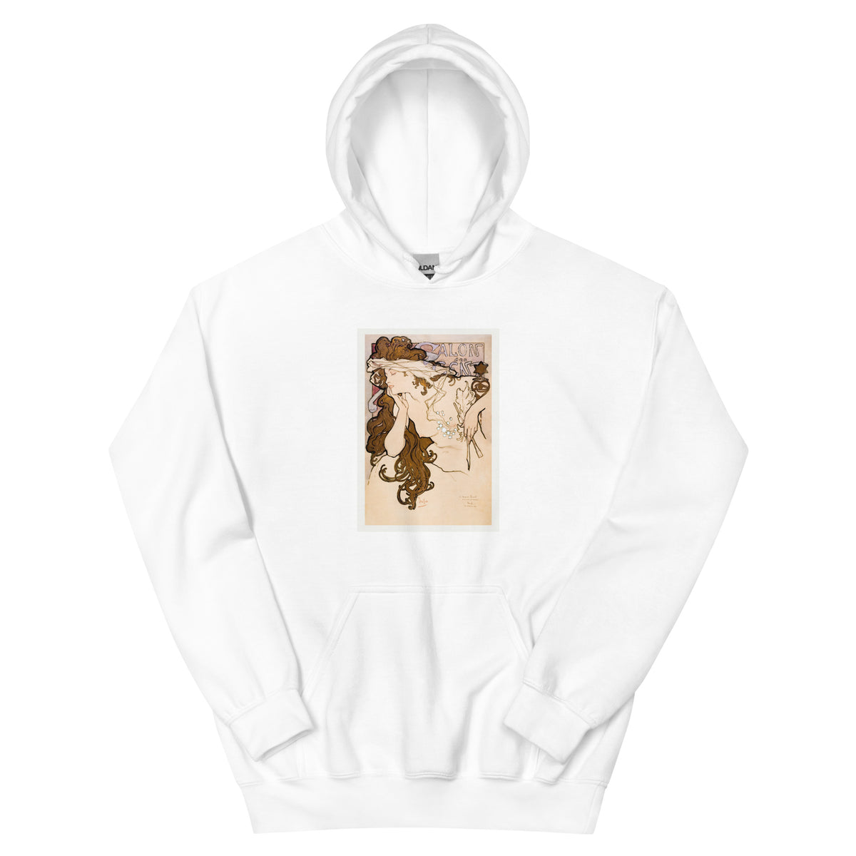 White Hoodie Salon Des Cent Poster Essential