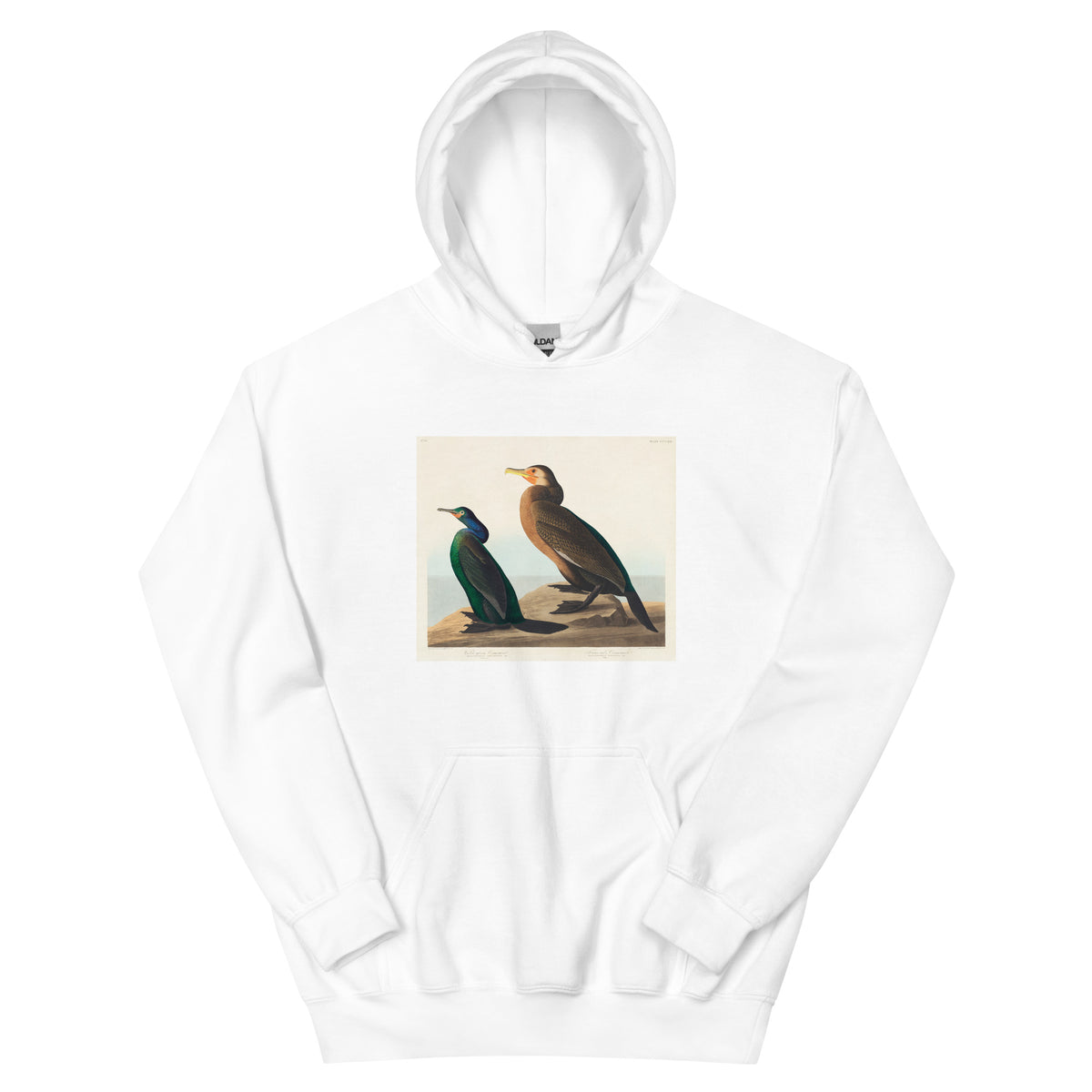 White Hoodie Violet-Green Cormorant And Townsend S Cormorant - John James Audubon 1827 Essential
