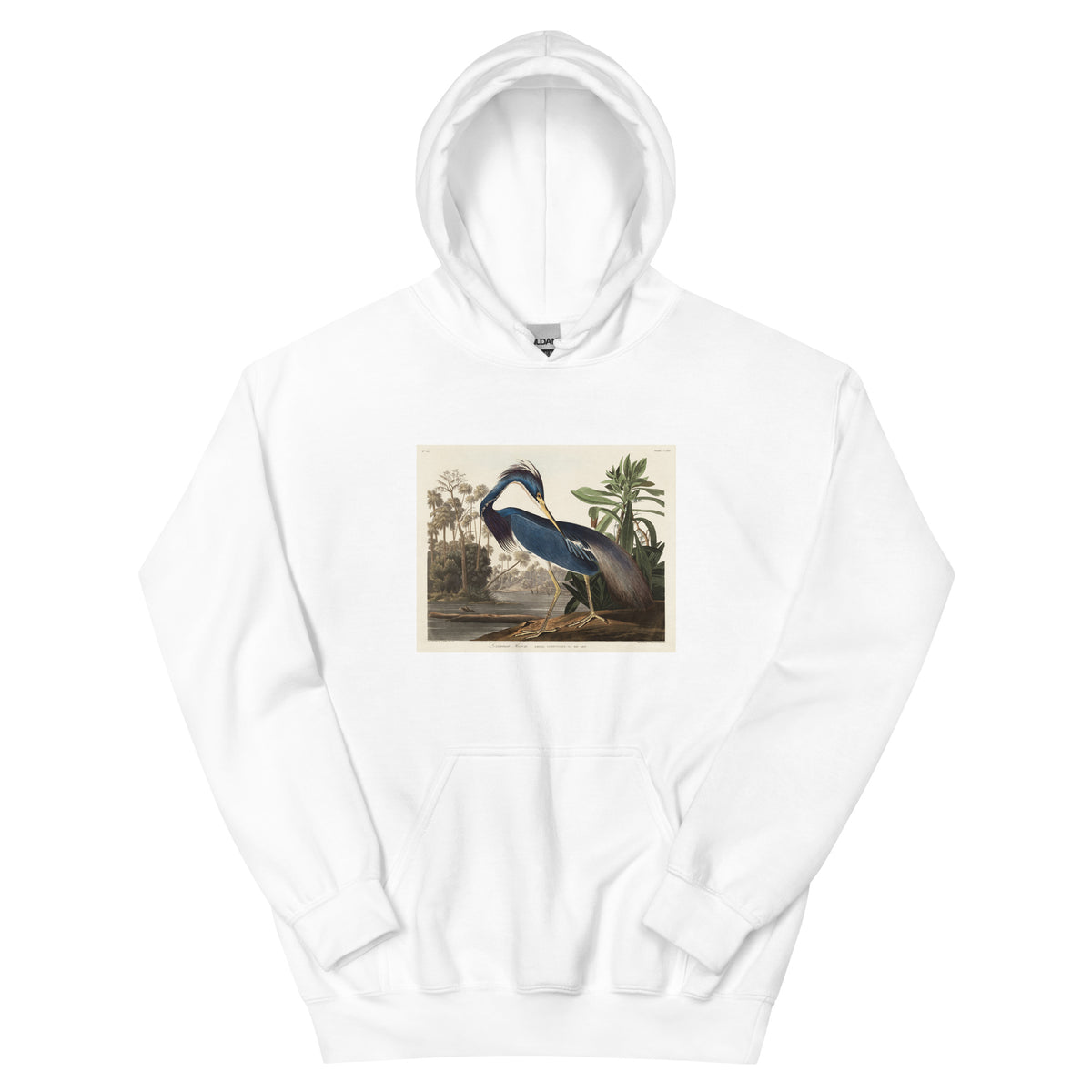 White Hoodie Louisiana Heron Essential