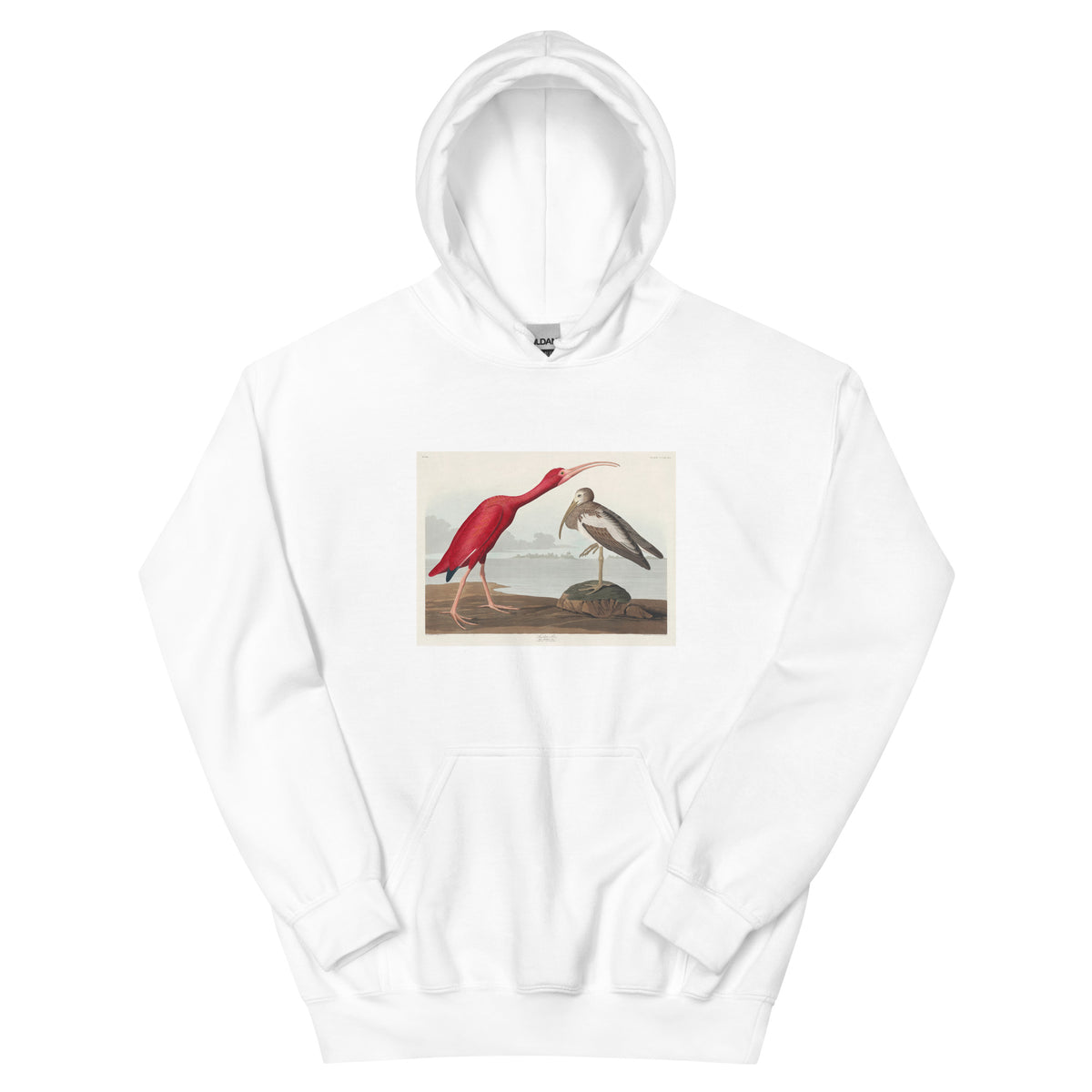White Hoodie Scarlet Ibis - John James Audubon 1827 Essential
