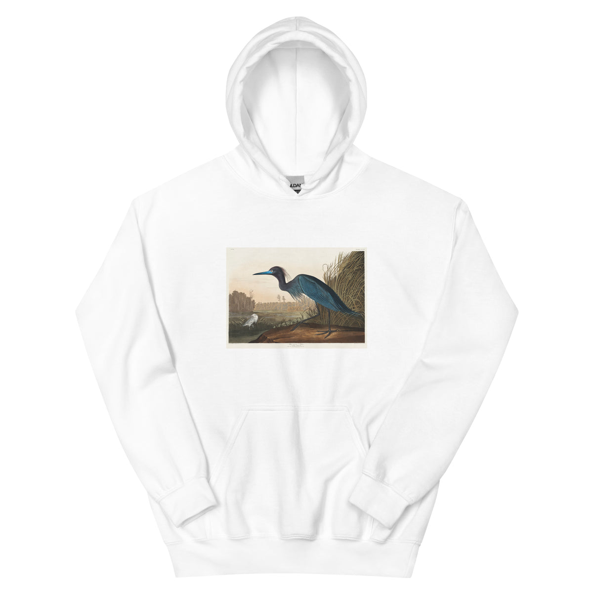 White Hoodie Blue Crane Or Heron Essential