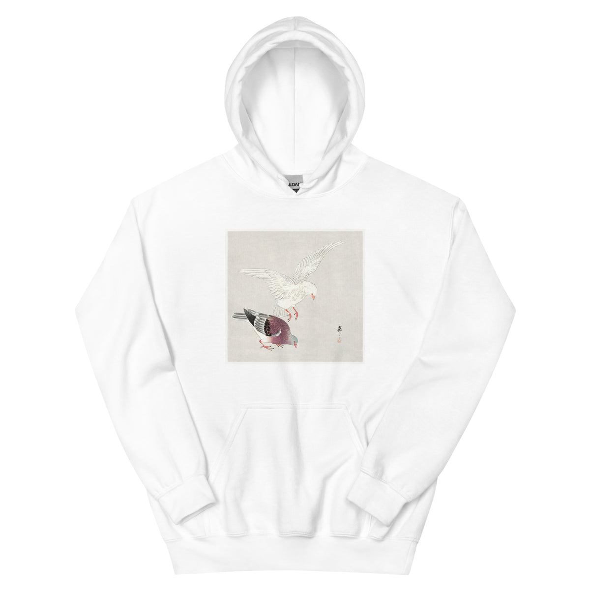 White Hoodie Two Pigeons - Ohara Koson 1877 Essential