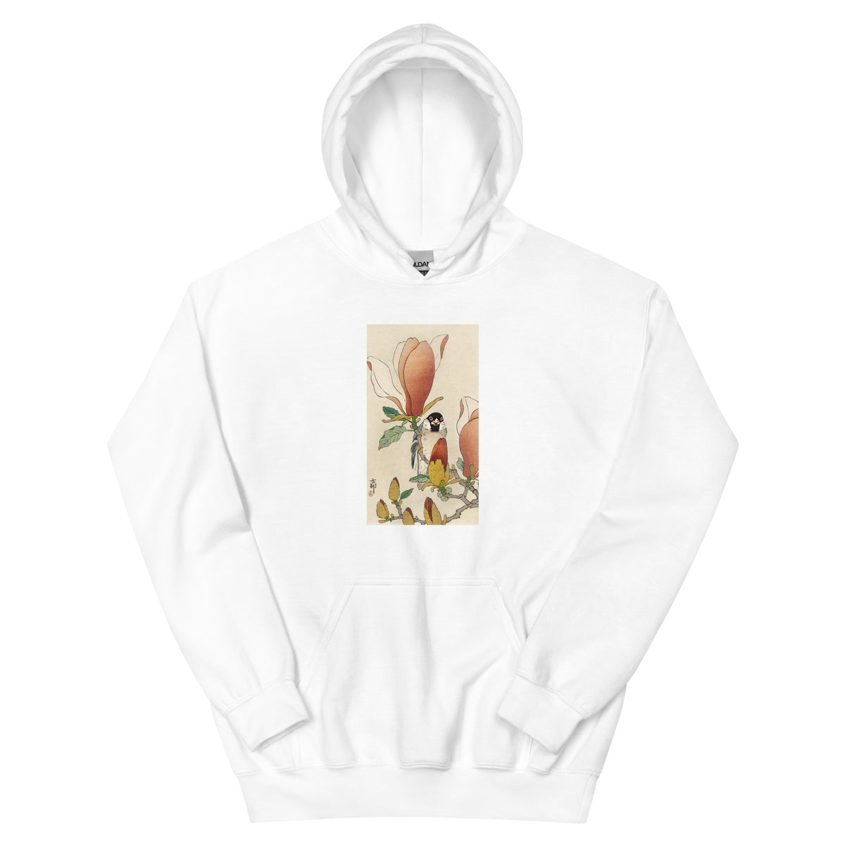 White Hoodie Sparrow On Blooming Magnolia Branch - Ohara Koson 1900 Essential