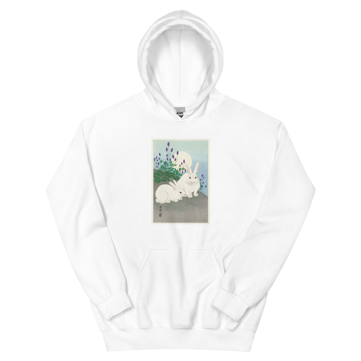 White Hoodie Rabbits At Full Moon - Ohara Koson 1920 Essential