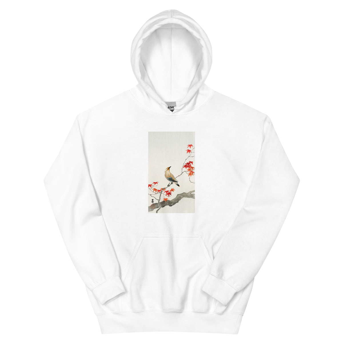 White Hoodie Japanese Plague Bird On Maple - Ohara Koson 1900 Essential