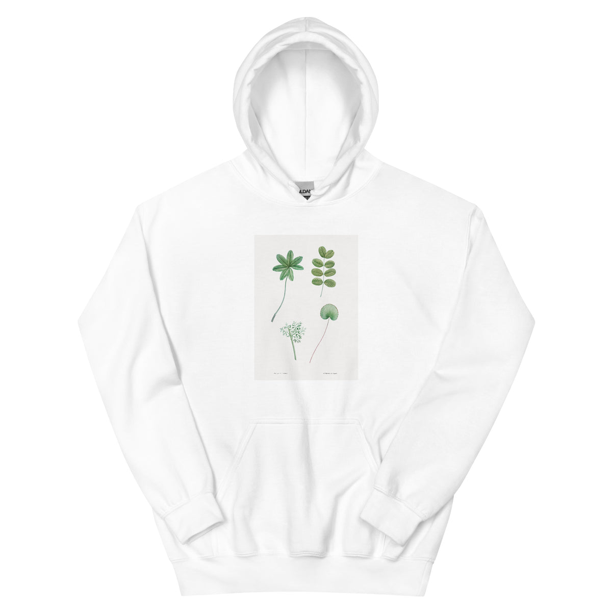 White Hoodie Tree Leaf Set - Pierre-Joseph Redoute 1759 Essential