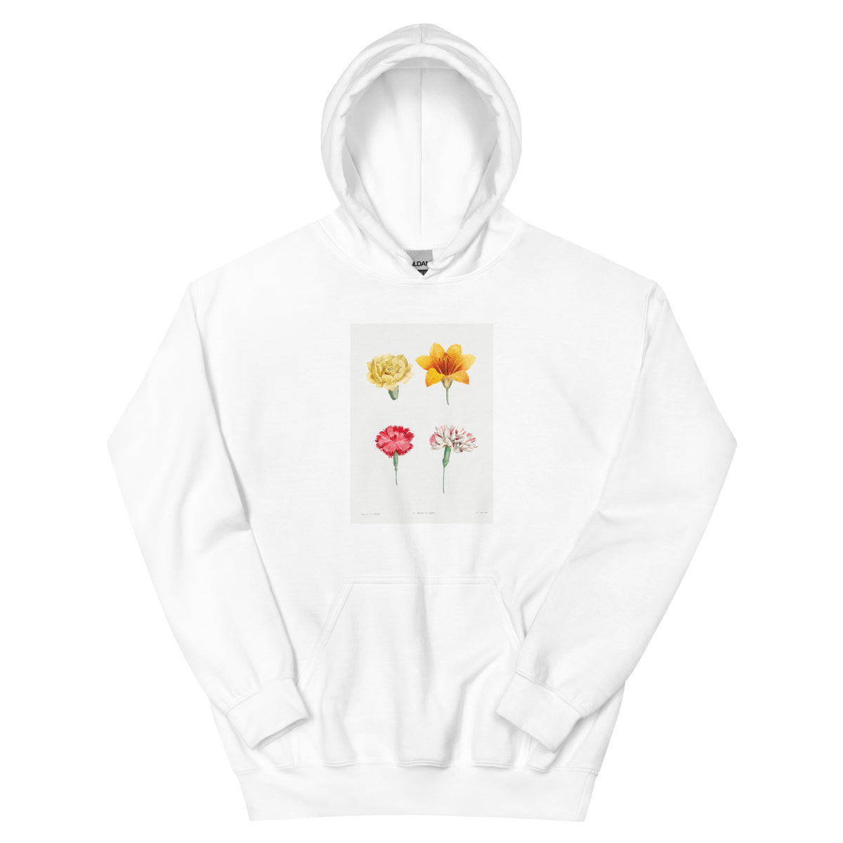 White Hoodie Flower Set - Pierre-Joseph Redoute 1759 Essential