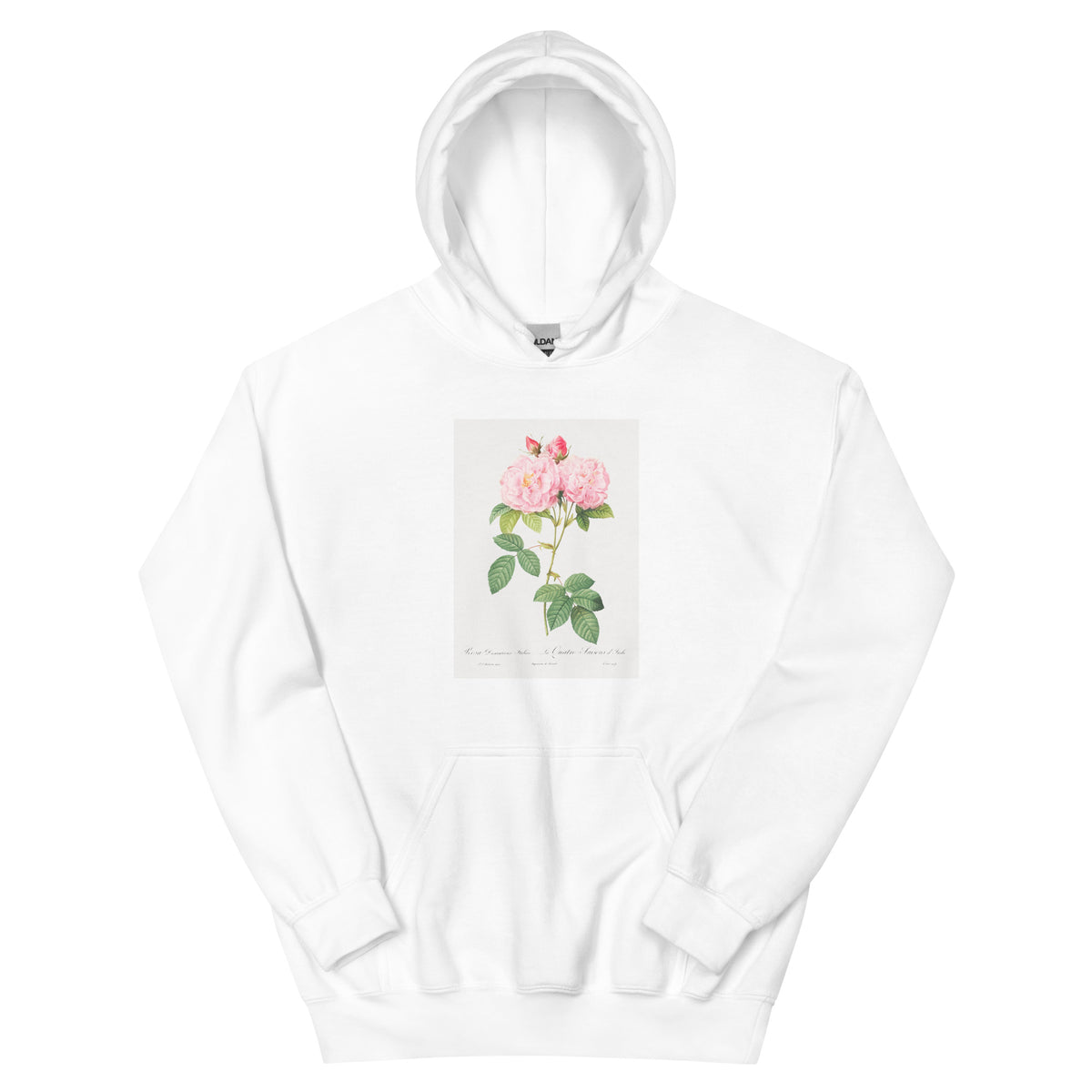 White Hoodie Italian Damask Rose Also Known As The Four Seasons Of Italy Rosa Damascena Italica Essential