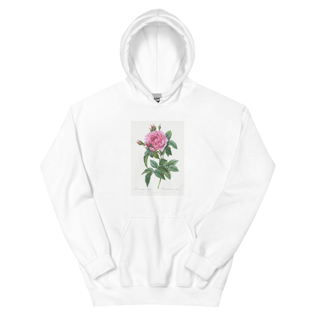 White Hoodie Gallic Rose Rosa Gallica Regalis Essential