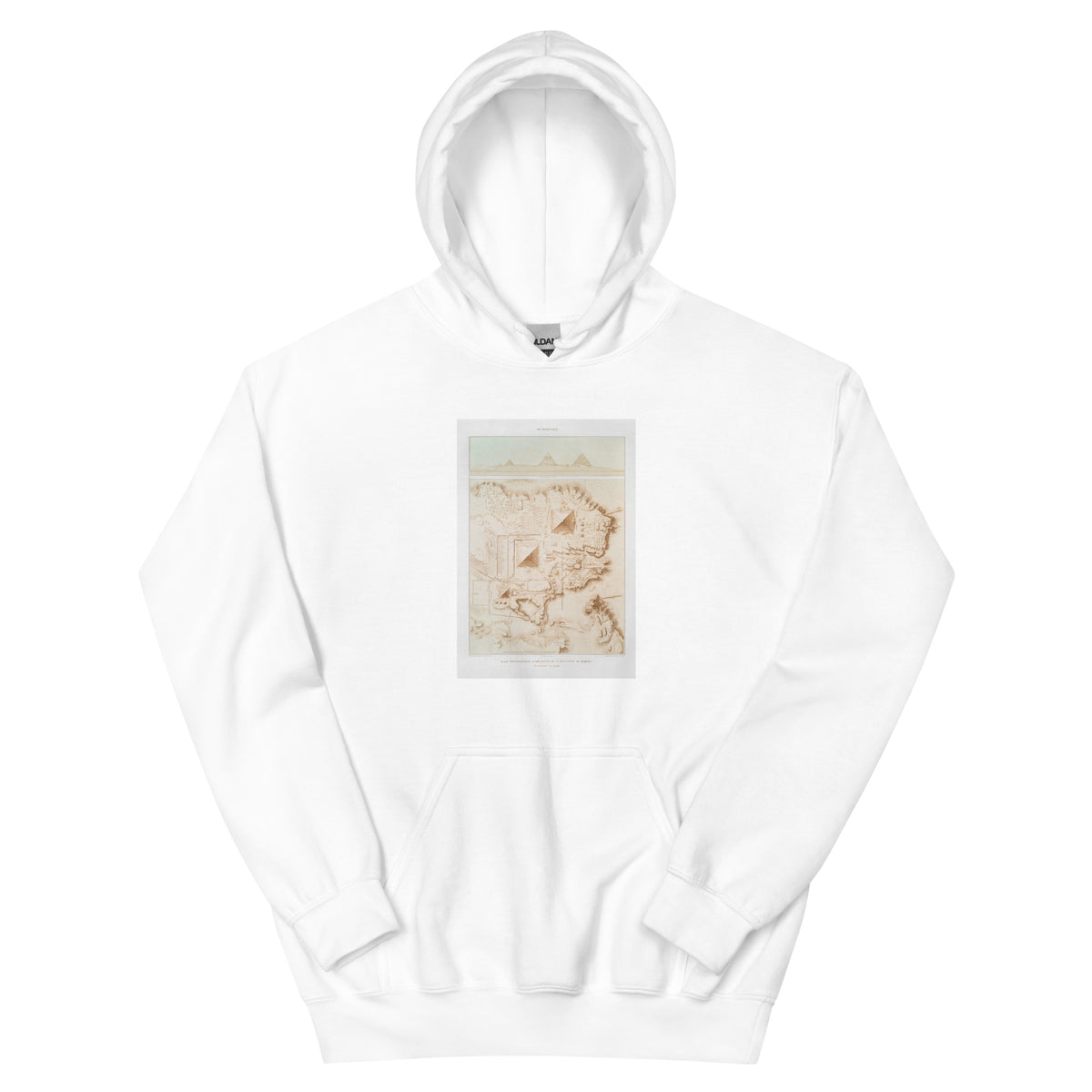 White Hoodie Topographic Map Of Part Of The Memphite Necropolis Pyramids Of Giza Essential