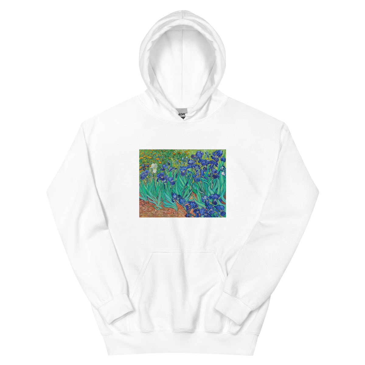 White Hoodie Vincent Van Gogh S Irises Famous Painting Essential
