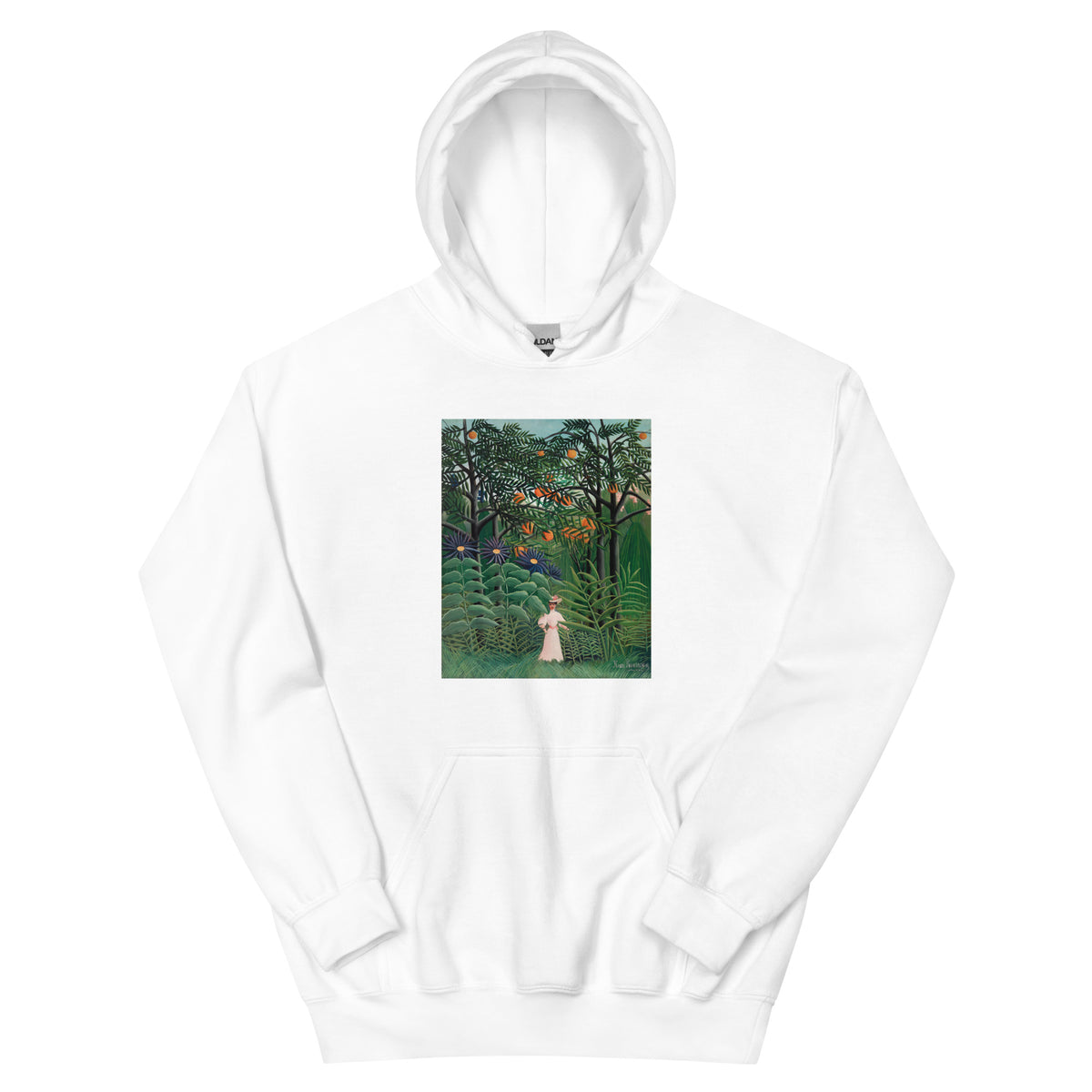 White Hoodie Woman Walking In An Exotic Forest Femme Se Promenant Dans Une Foret Exotique Essential