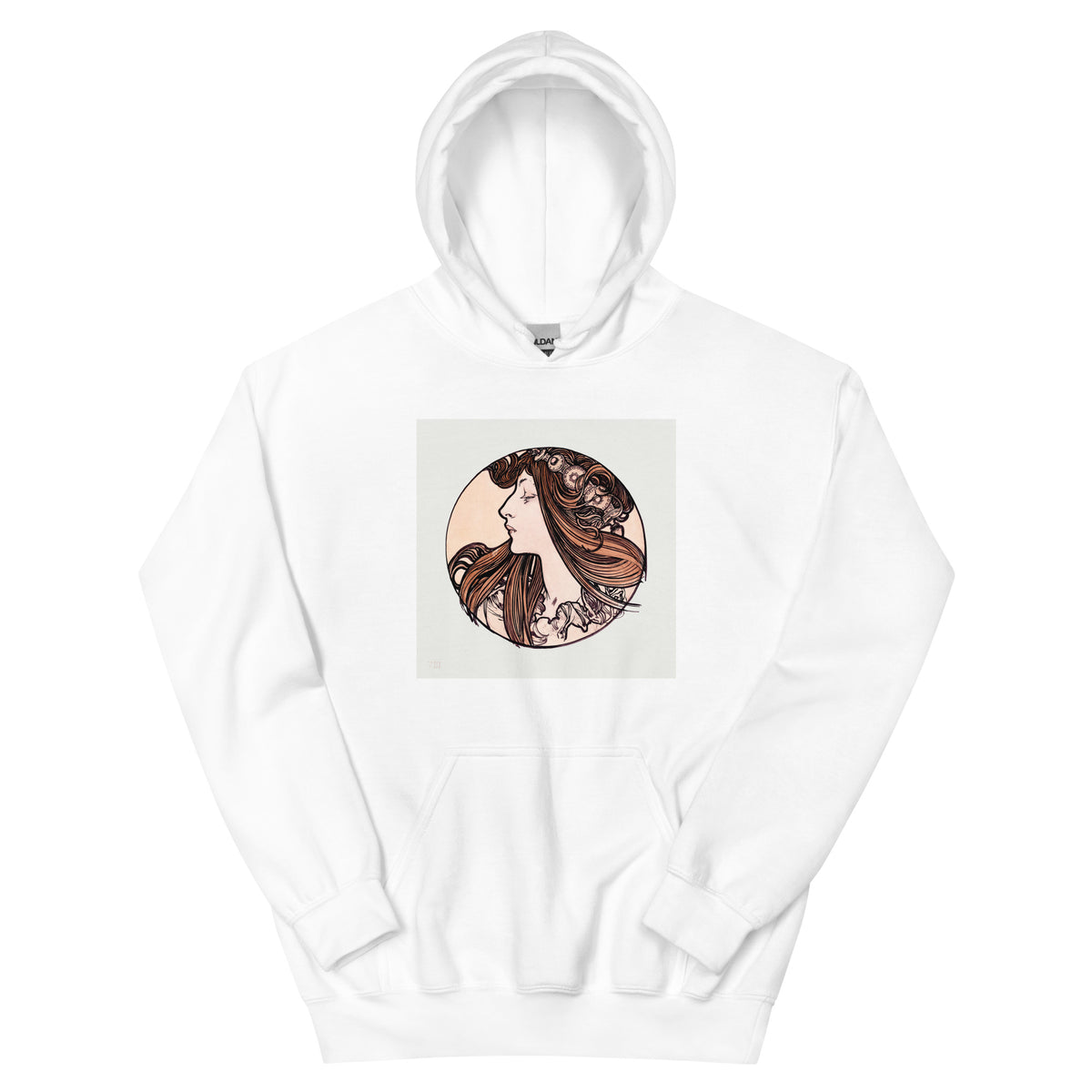 White Hoodie Stained Glass Fouquet Mucha III Essential