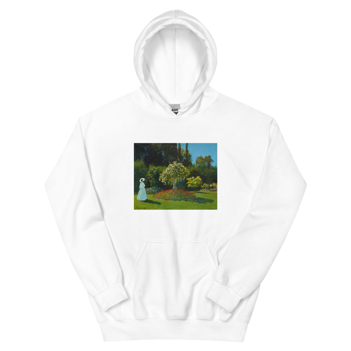 White Hoodie Claude Monet S Lady In The Garden Famous Painting Essential
