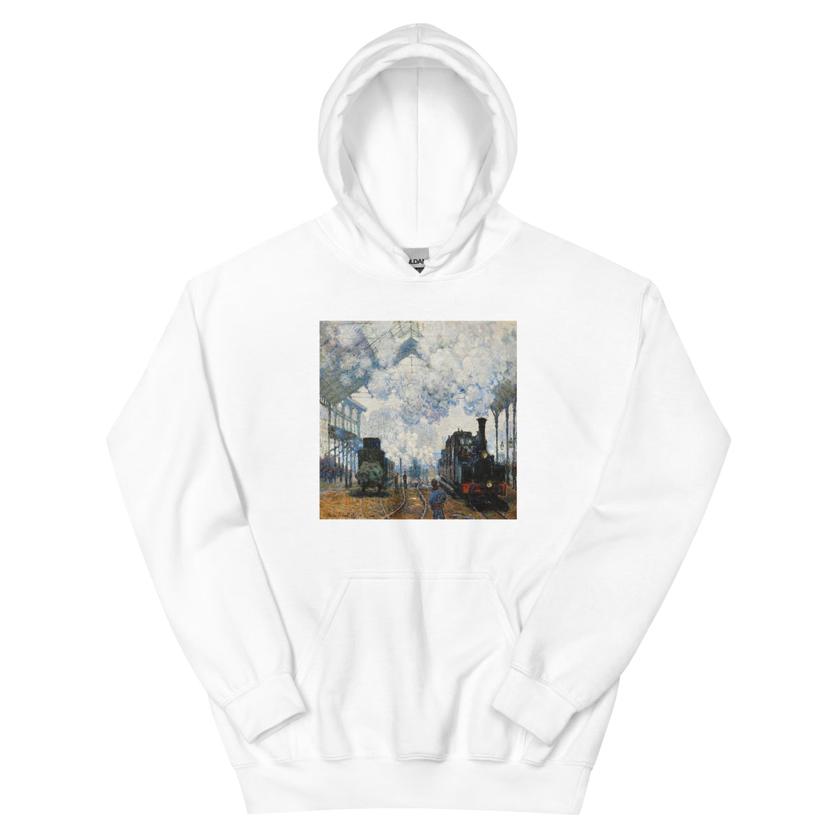 White Hoodie Claude Monet S Arrival Of The Normandy Train Famous Painting Essential