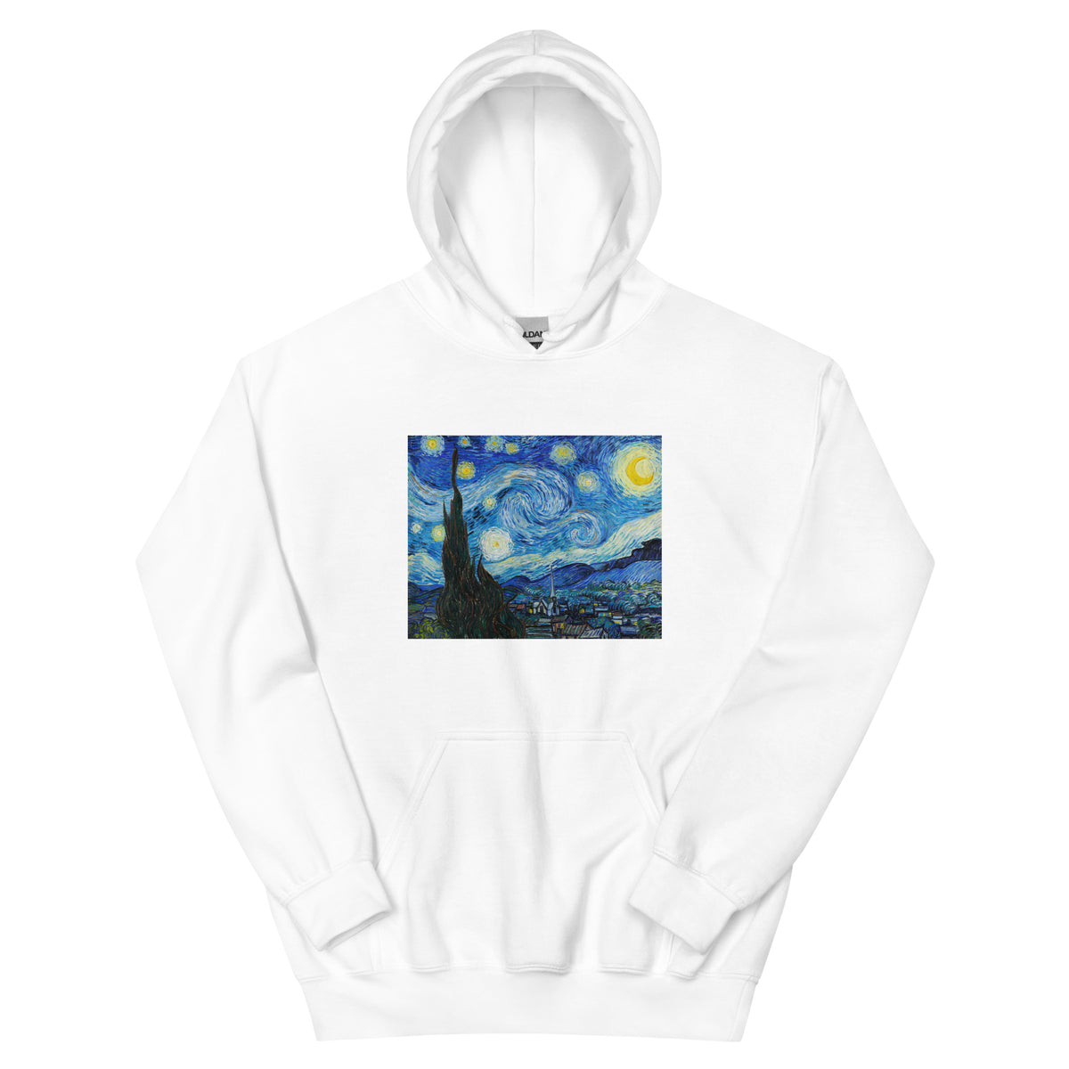 White Hoodie Vincent Van Gogh S The Starry Night Famous Painting Essential