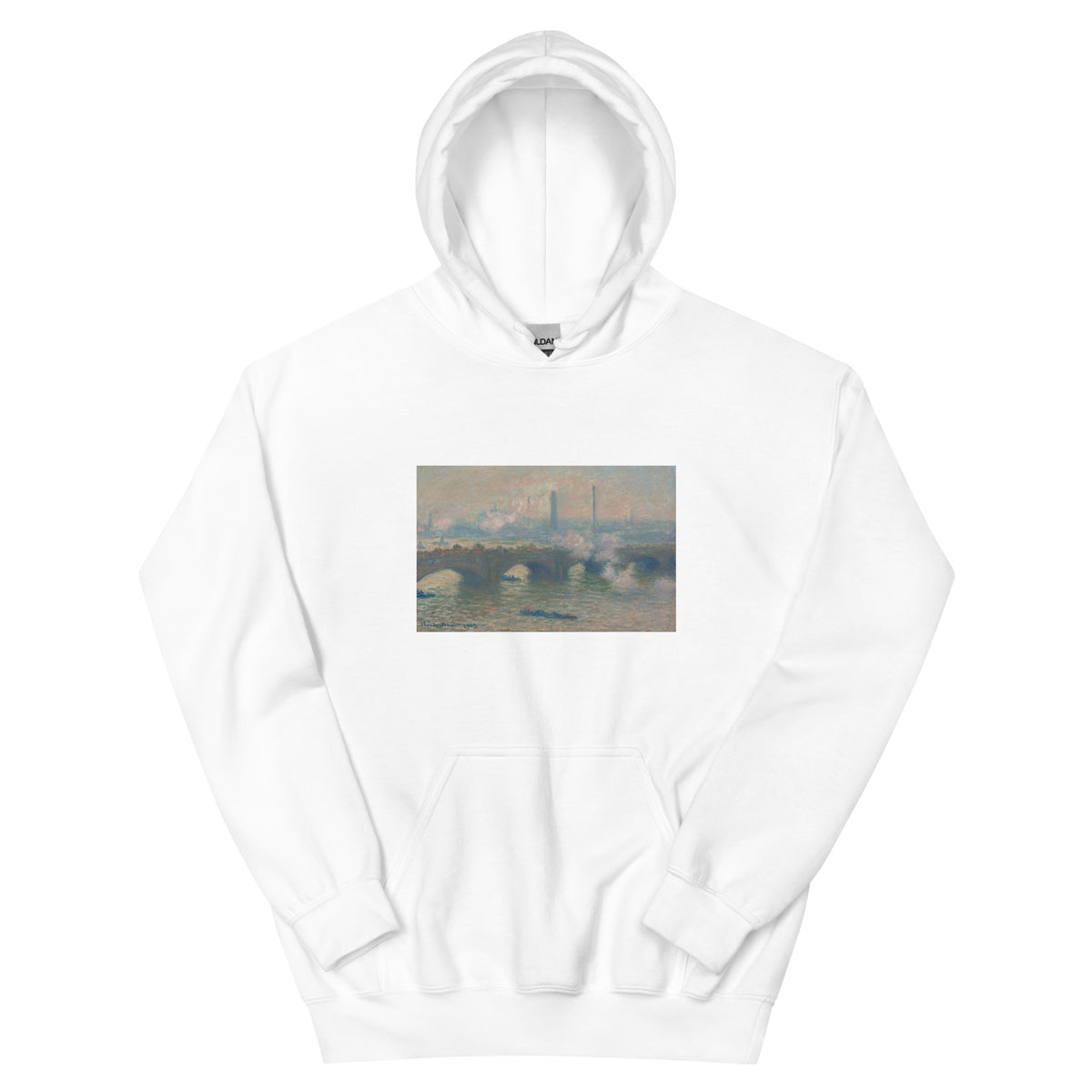 White Hoodie Waterloo Bridge Gray Day Essential