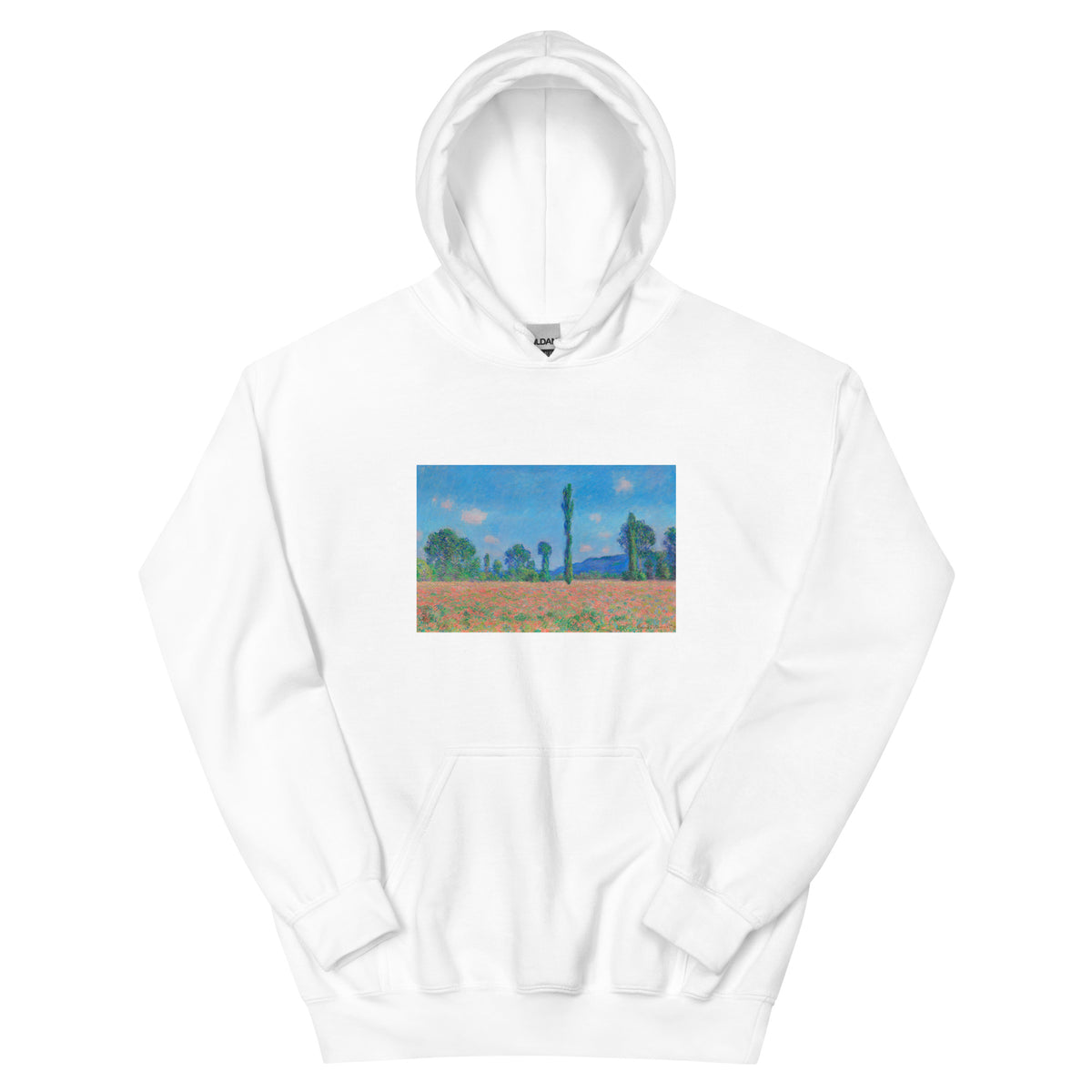 White Hoodie Poppy Field Giverny Essential