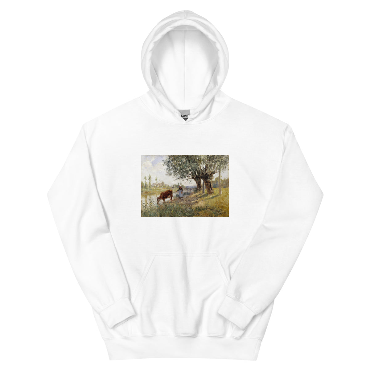 White Hoodie Countryside Near Grez-Sur-Loing Painting In High Resolution Essential