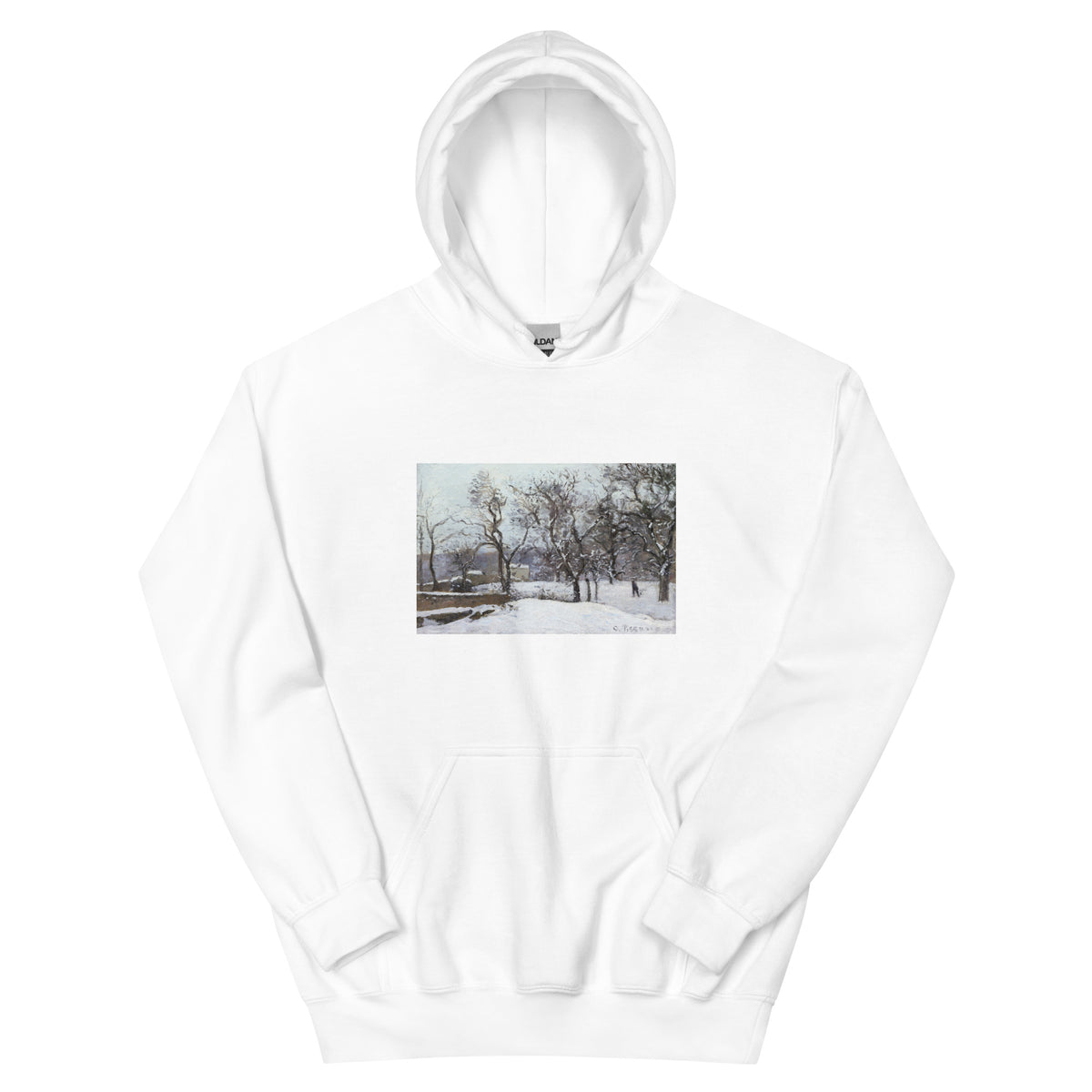 White Hoodie Snow At Louveciennes Essential