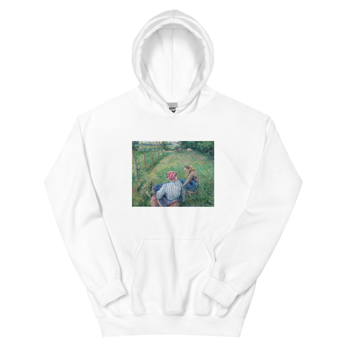 White Hoodie Young Peasant Girls Resting In The Fields Near Pontoise Essential