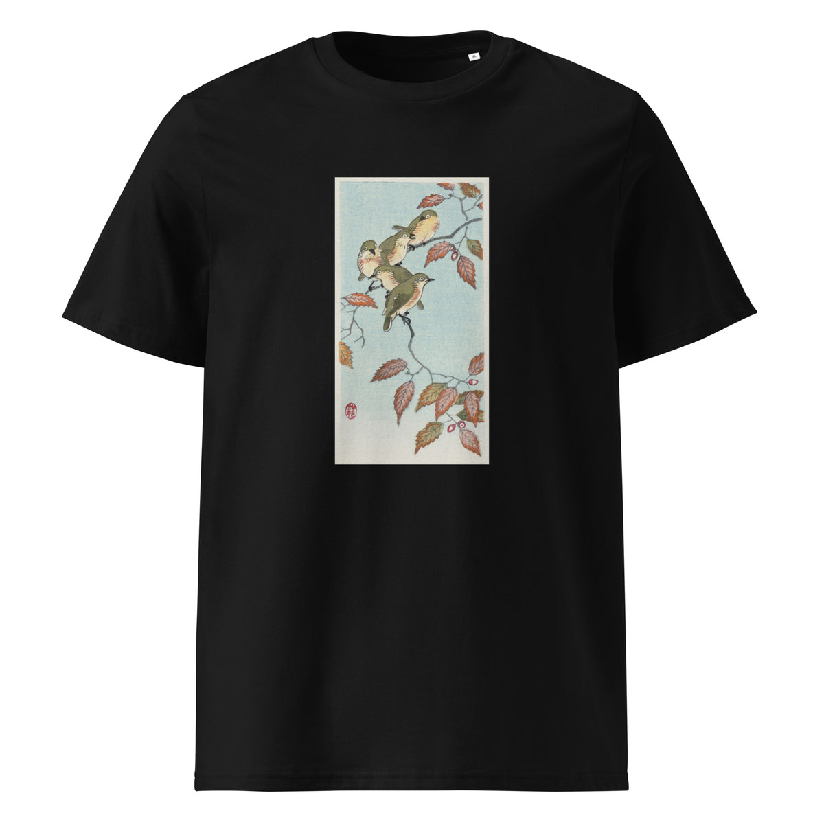 Black T-shirt Birds On A Branch - Ohara Koson 1900 Premium