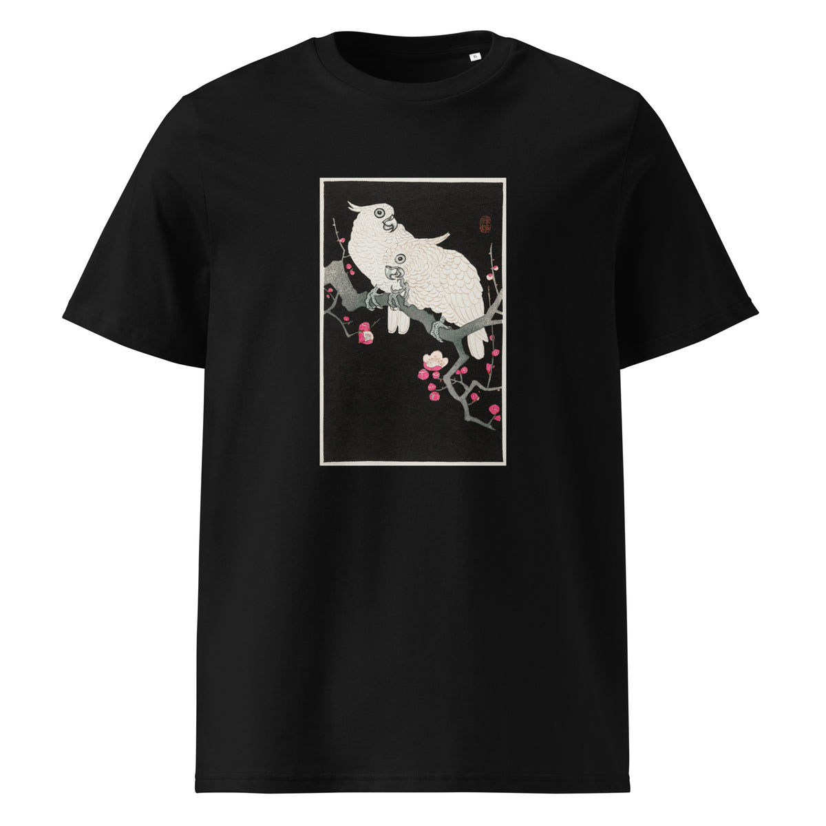 Black T-shirt Two Cockatoo And Plum Blossom - Ohara Koson 1925 Premium