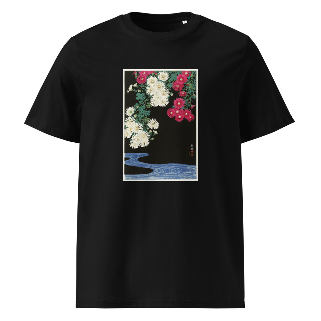 Black T-shirt Chrysanthemums - Ohara Koson 1925 Premium