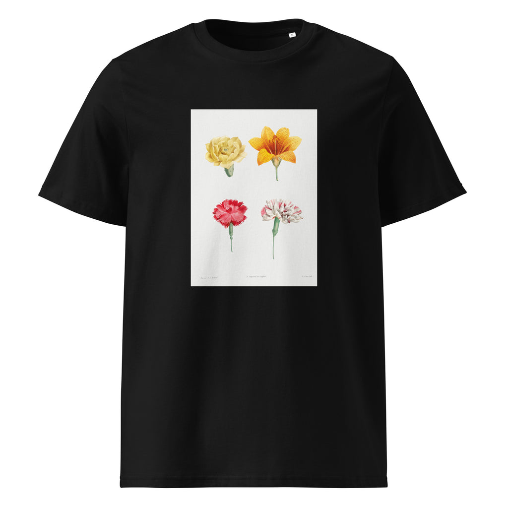 Black T-shirt Flower Set - Pierre-Joseph Redoute 1759 Premium