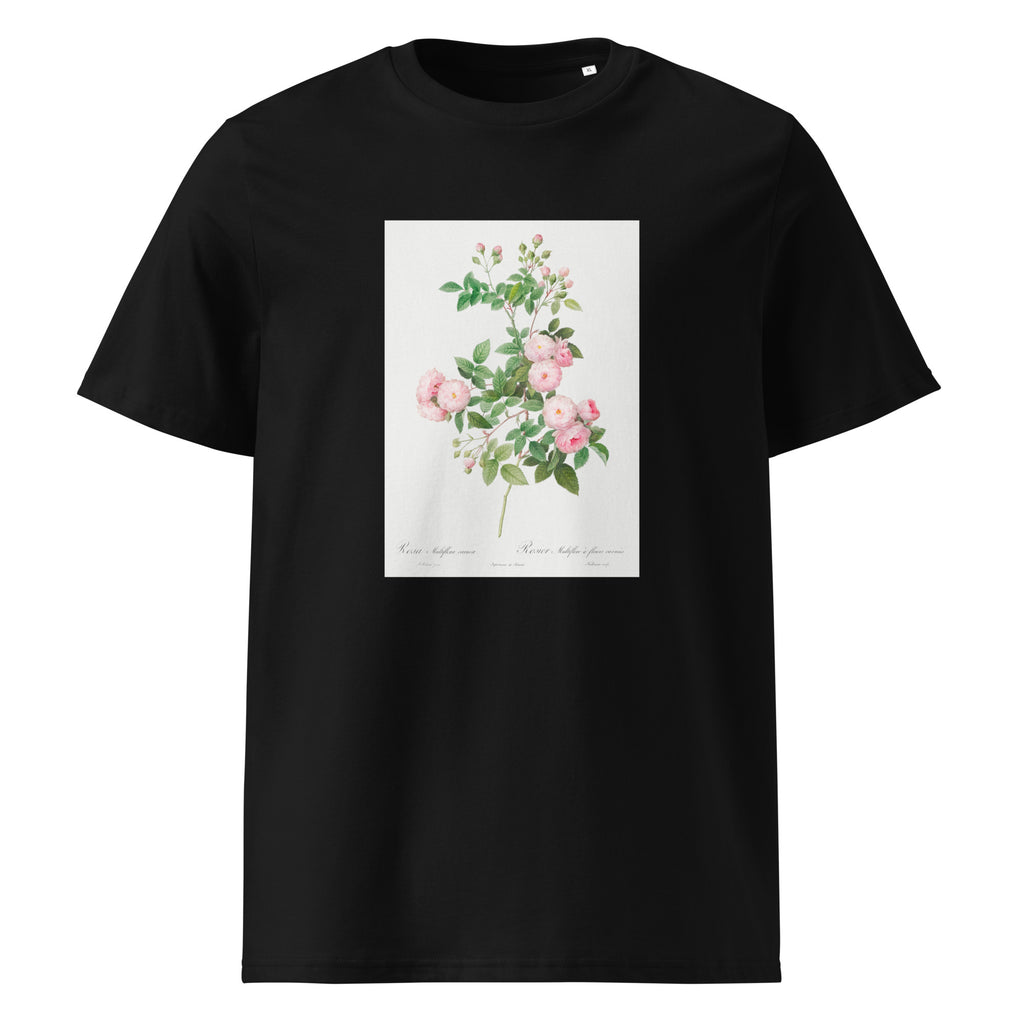 Black T-shirt Flesh-Pink Multiflora Rosa Multiflora Carnea Premium