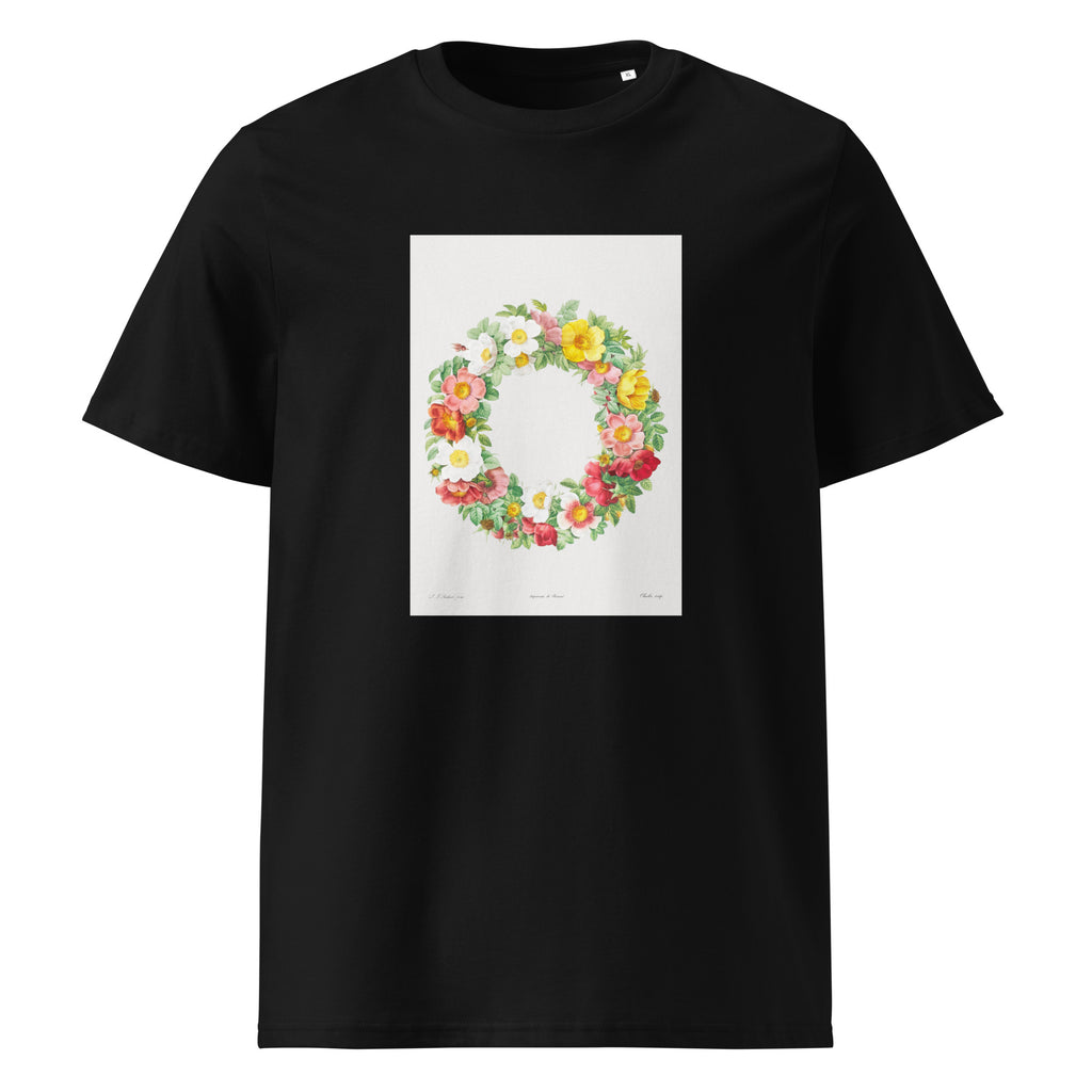 Black T-shirt Roses Premium