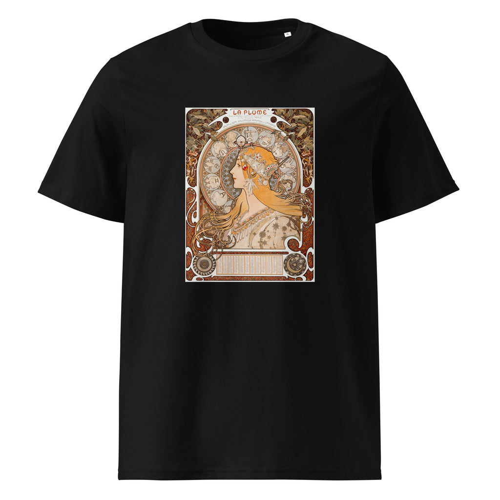 Black T-shirt Alphonse Maria Mucha S Zodiaque Or La Plume Famous Art Nouveau Artwork Premium
