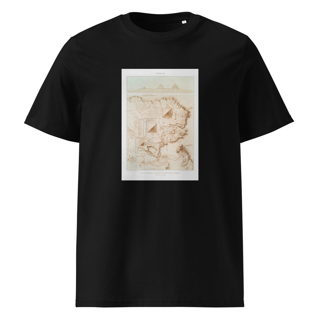 Black T-shirt Topographic Map Of Part Of The Memphite Necropolis Pyramids Of Giza Premium