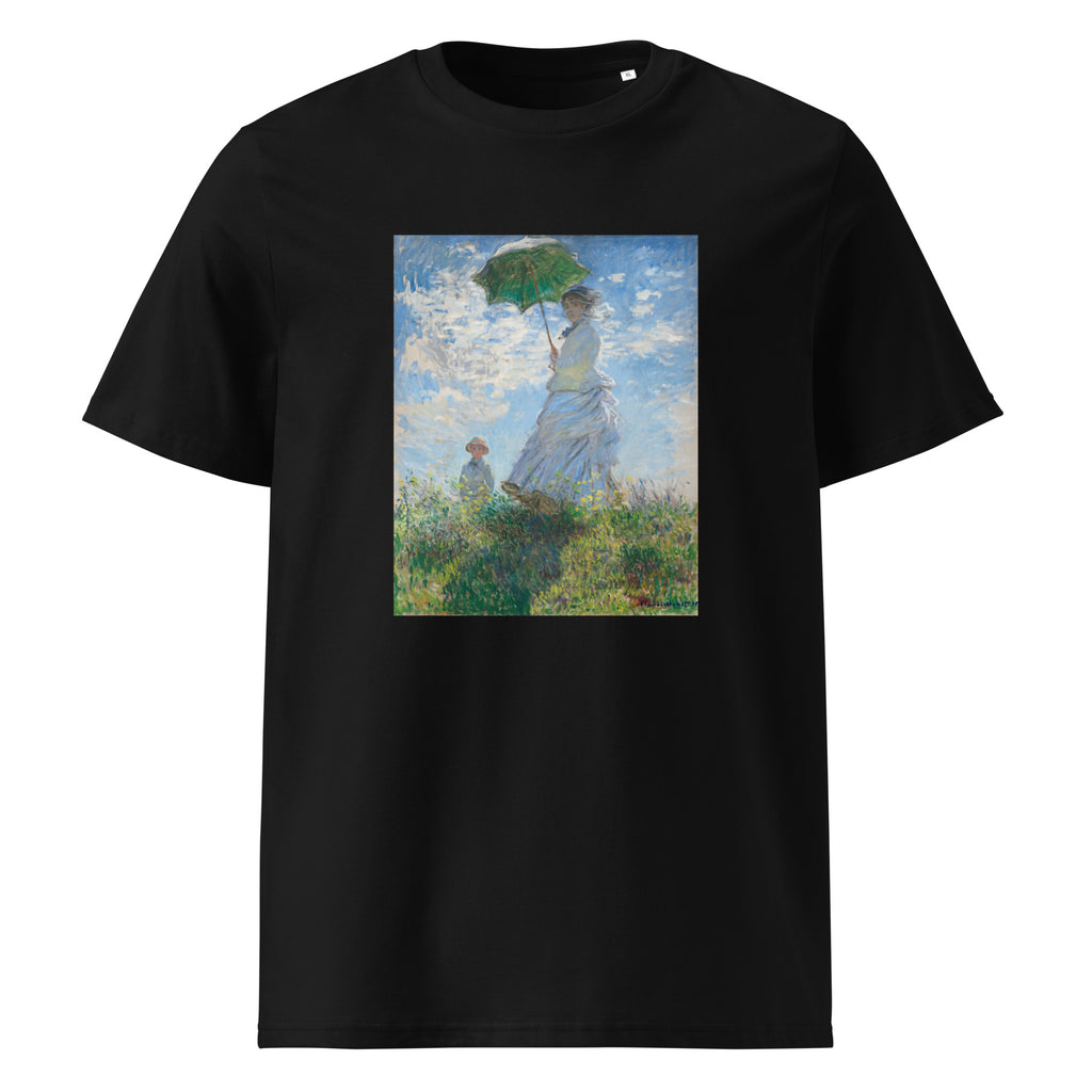 Black T-shirt Claude Monet S Madame Monet And Her Son Woman With A Parasol Famous Painting Premium