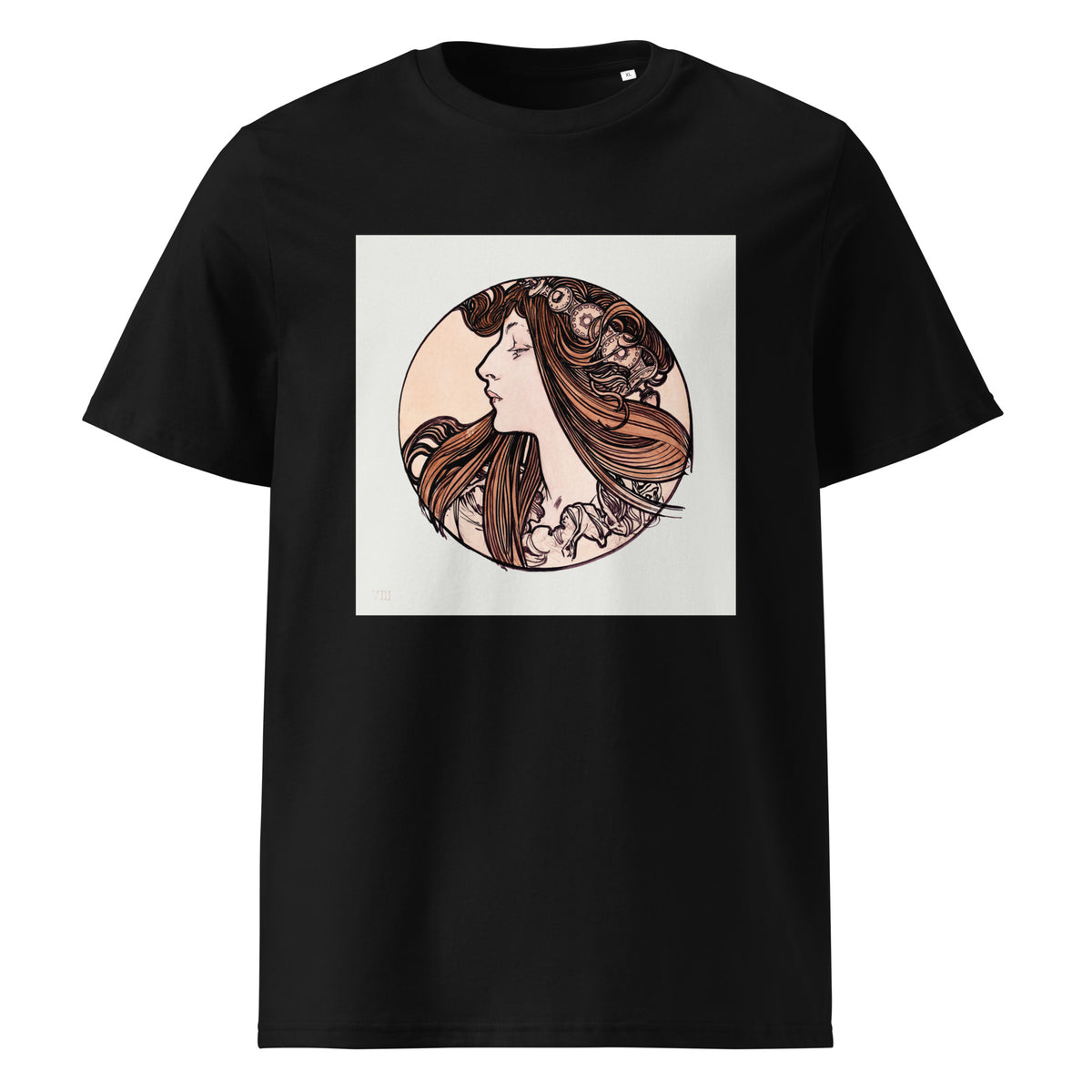 Black T-shirt Stained Glass Fouquet Mucha III Premium