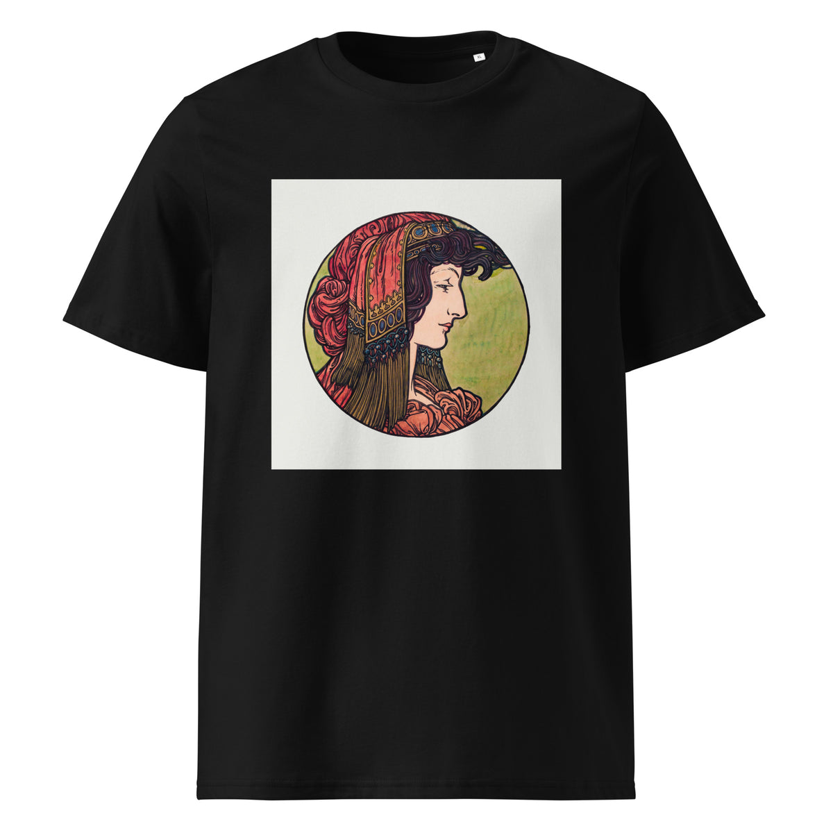 Black T-shirt Stained Glass Fouquet Mucha IV Premium