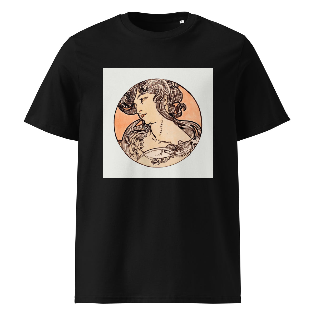 Black T-shirt Stained Glass Fouquet Mucha IX Premium