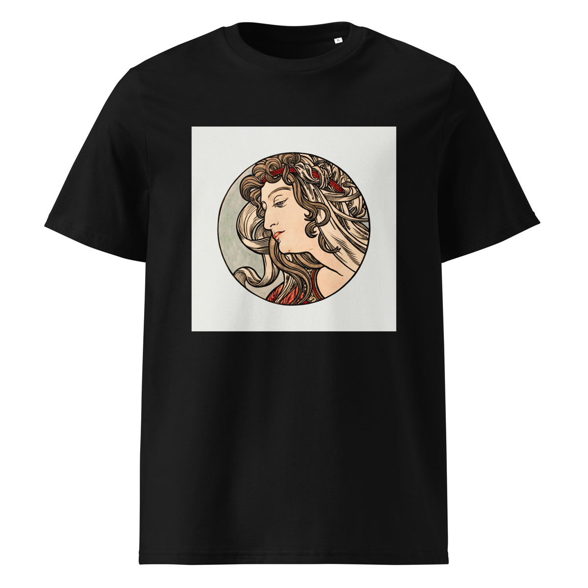 Black T-shirt Stained Glass Fouquet Mucha V Premium