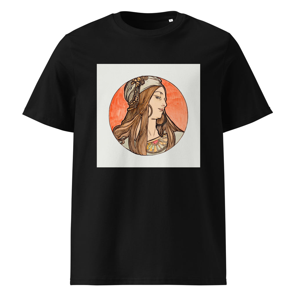Black T-shirt Stained Glass Fouquet Mucha VIII Premium