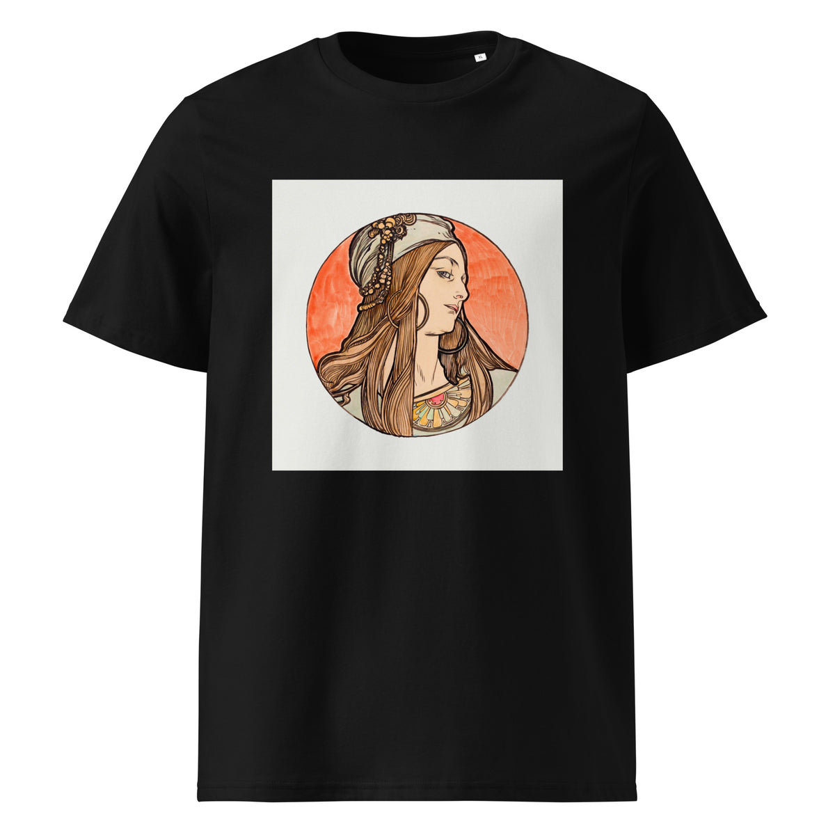Black T-shirt Stained Glass Fouquet Mucha VIII Premium
