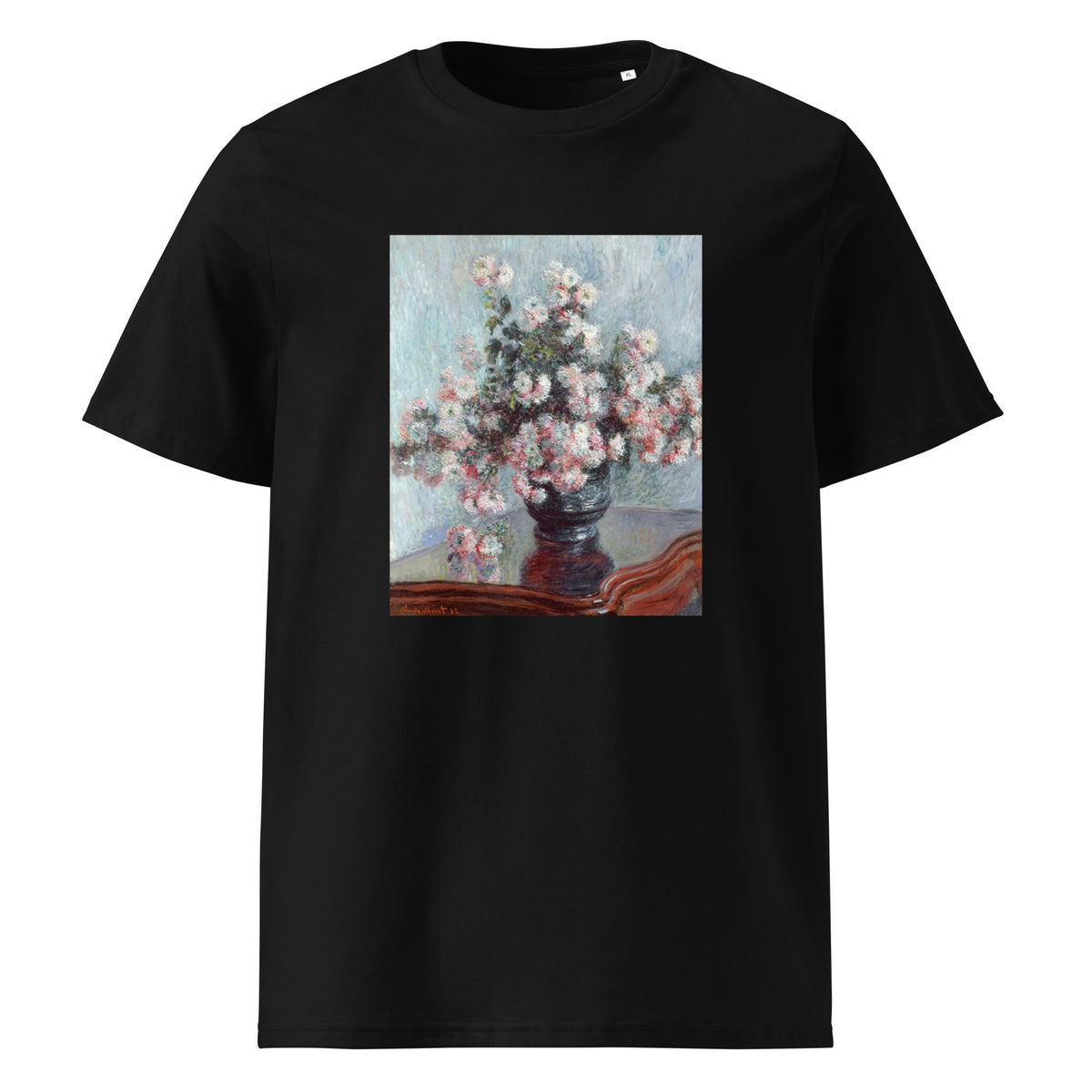 Black T-shirt Chrysanthemums Premium