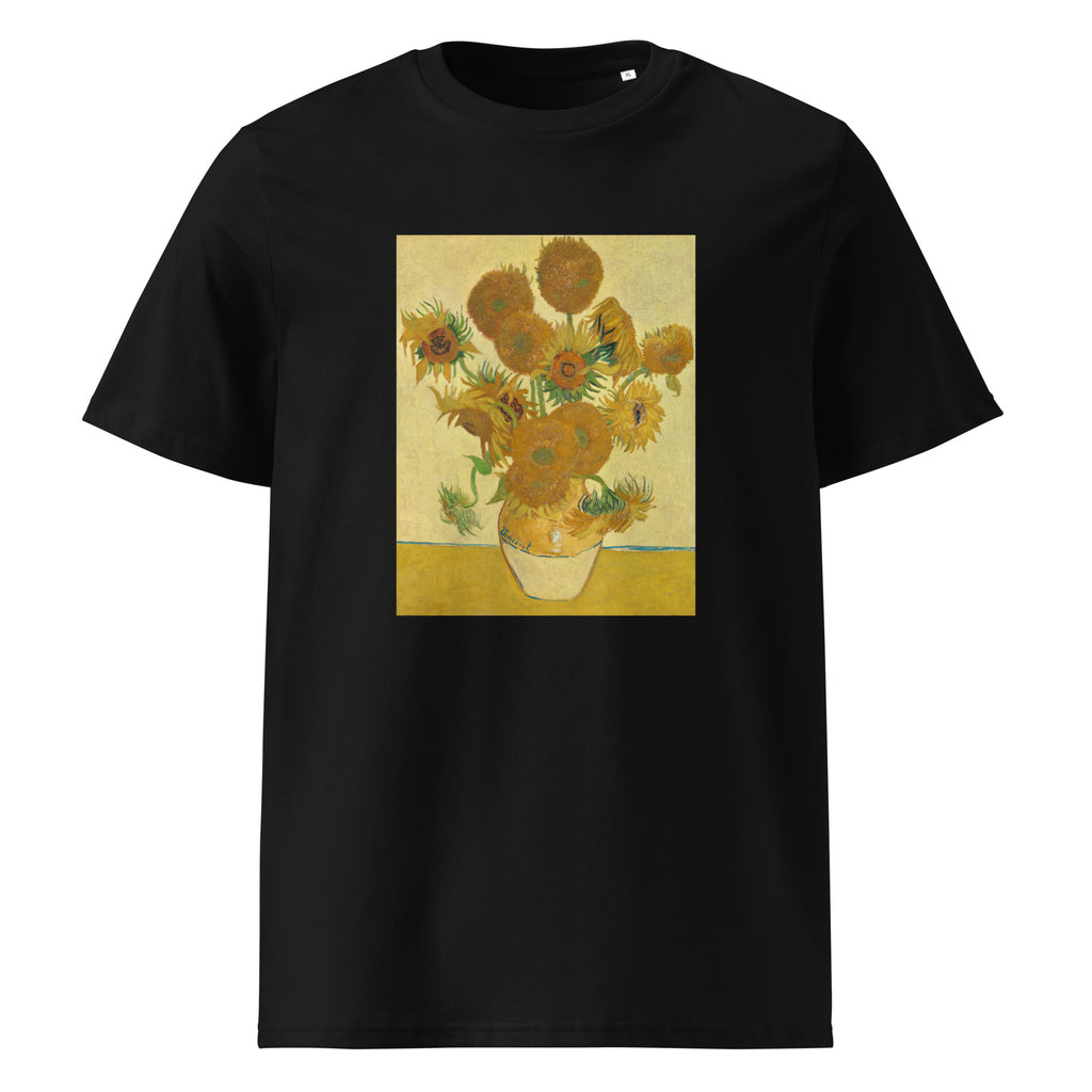 Black T-shirt Vincent Van Gogh S Sunflowers Famous Still Life Painting Premium