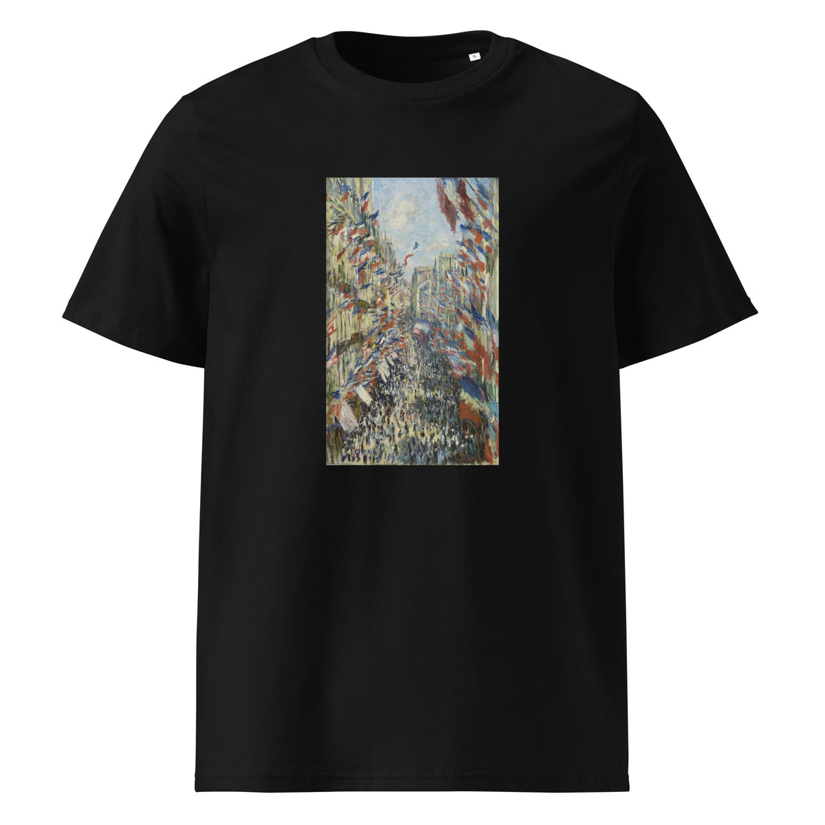 Black T-shirt Claude Monet S The Rue Montorgueil In Paris Famous Painting Premium
