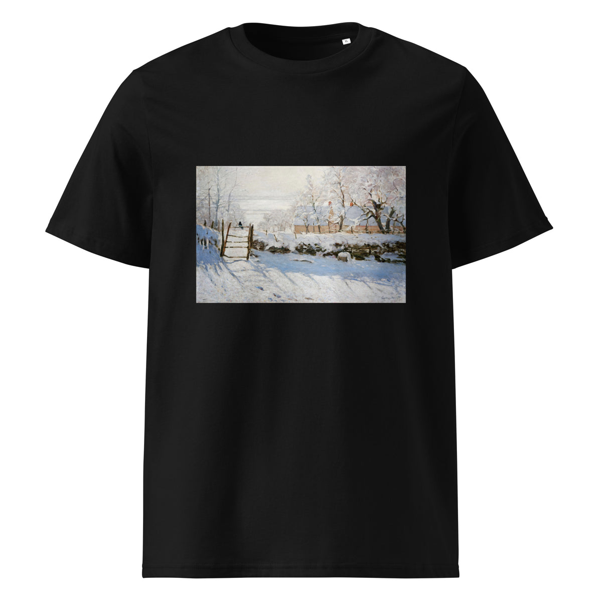 Black T-shirt Claude Monet S The Magpie Famous Painting Premium