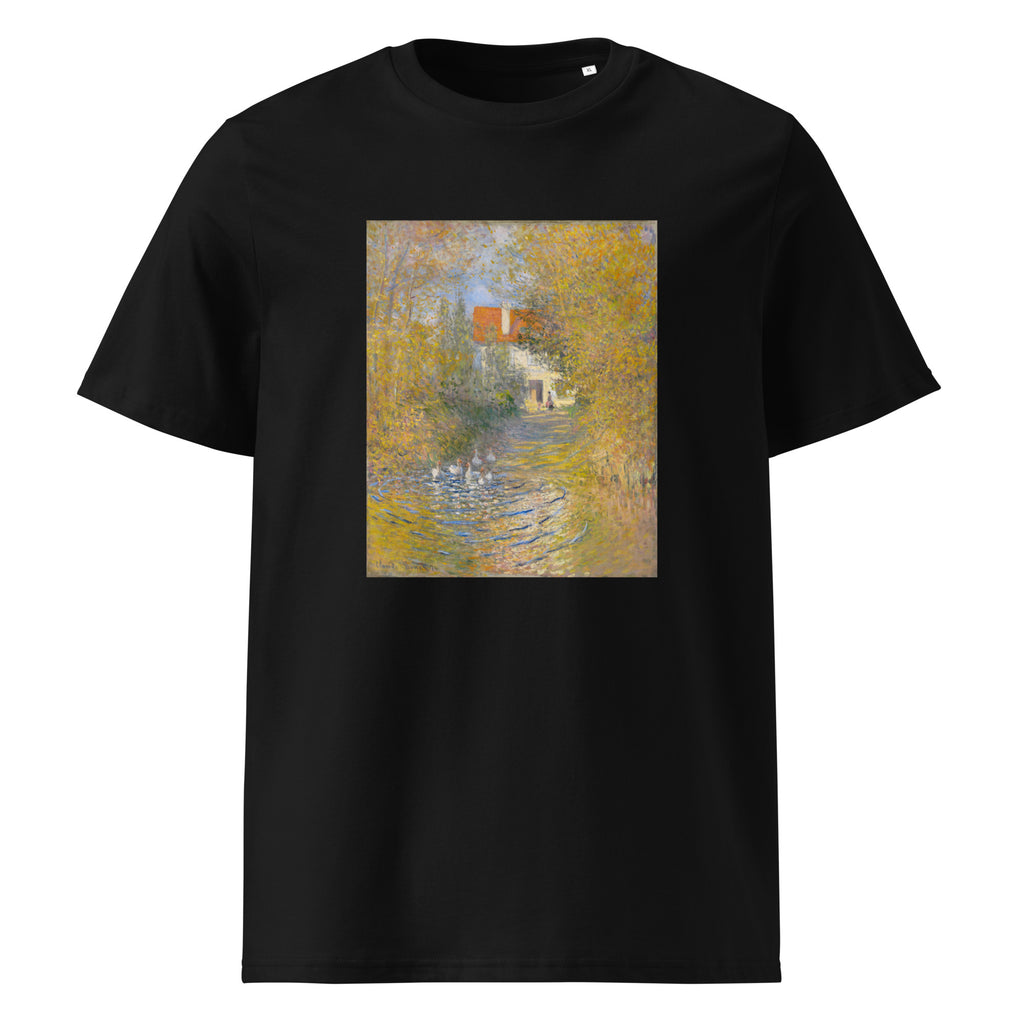 Black T-shirt Claude Monet S The Geese Famous Painting Premium